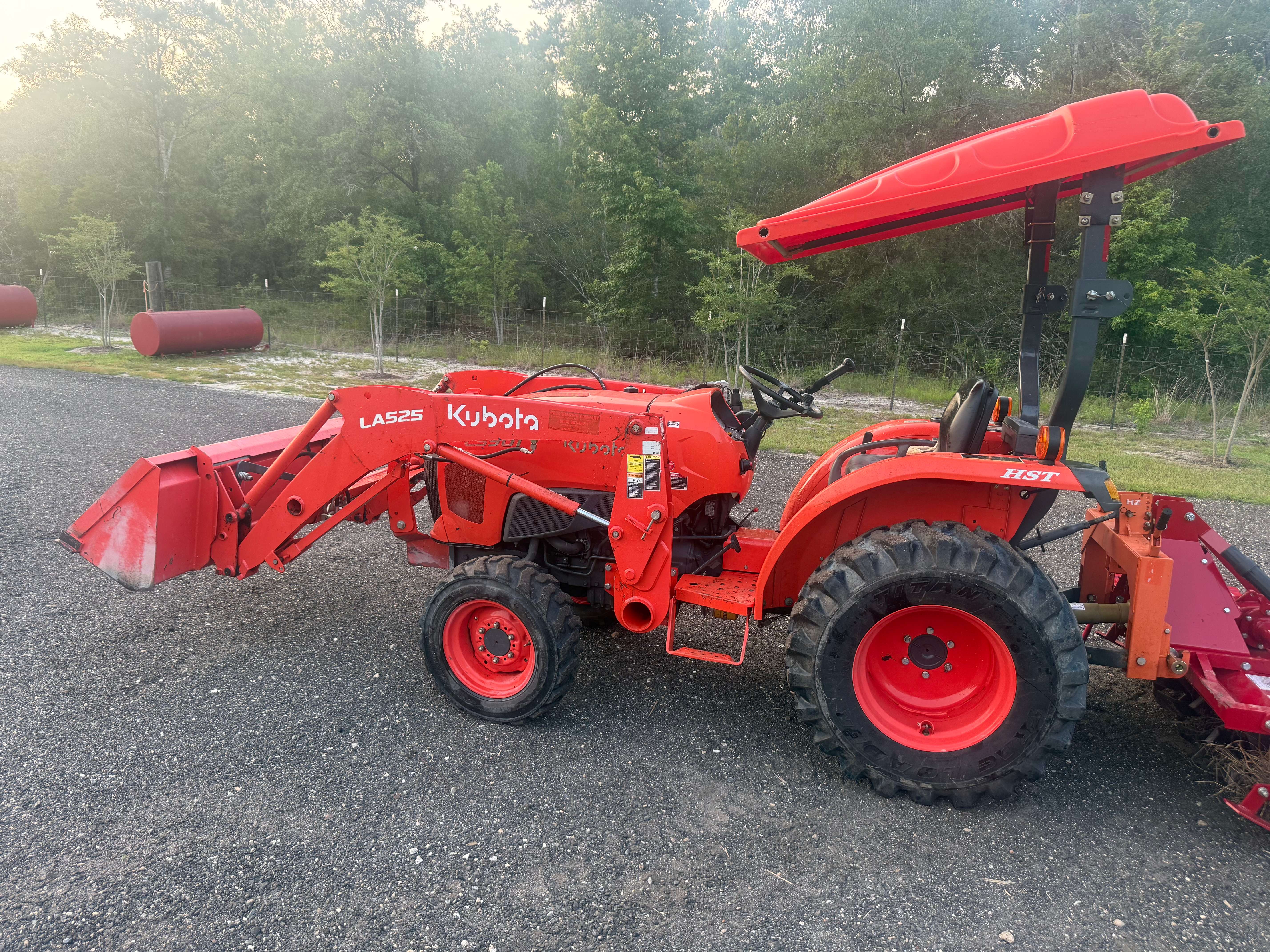 Kubota L3901 Farm Tractor w/ Bucket & 24ft Trailer